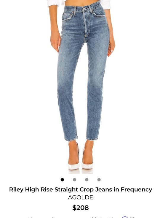Agolde Denim - Agolde Riley High-Rise Straight Crop Jeans — Frequency Blue Wash